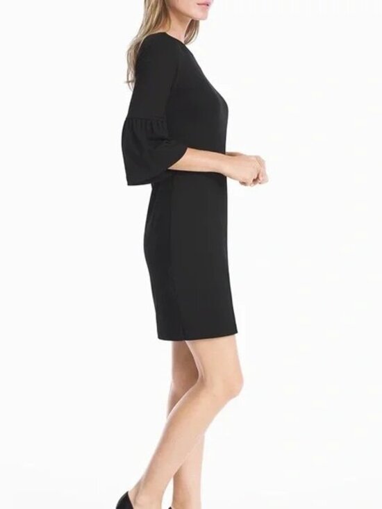 $89 ~ WHBM White House Black Market Bell 3/4 Sleeve Shift Dress Stretchy S - Picture 2 of 7